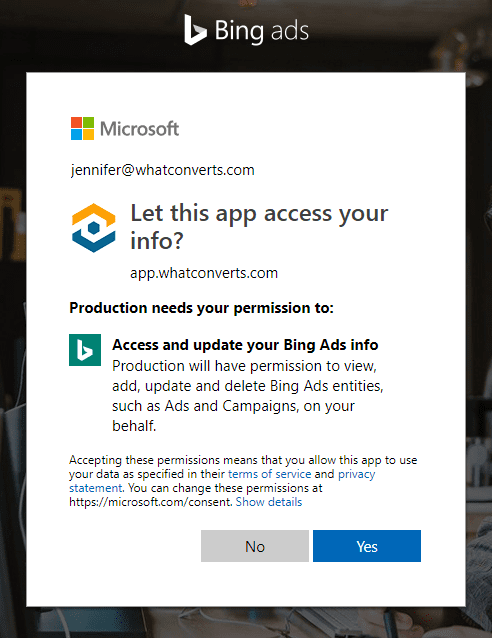 Bing Ads Authorization