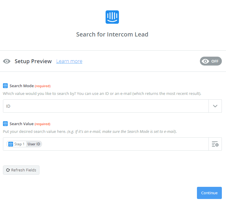 Search for Intercom Lead