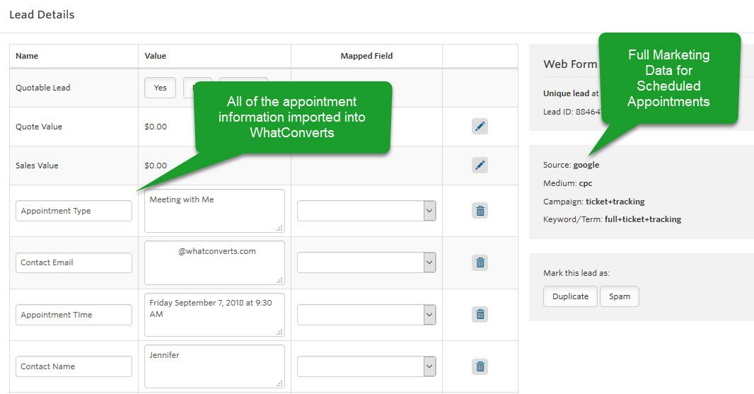 Calendly Integration WhatConverts