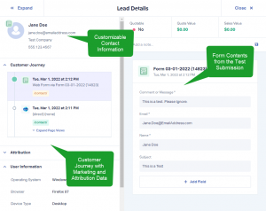 Form Submission with Customer Journey