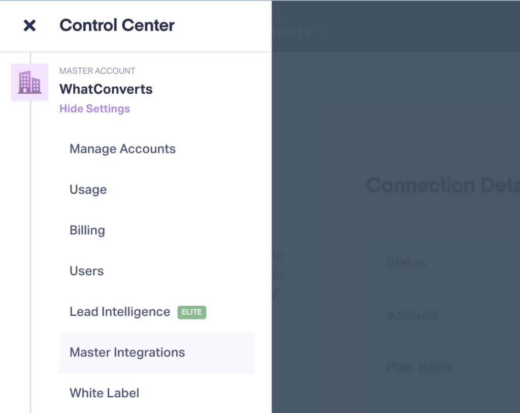 Master account master integrations