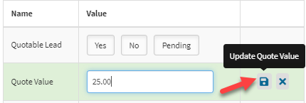 Update Quote Value