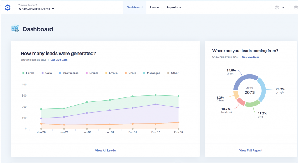 Introducing the New WhatConverts Dashboard graphic