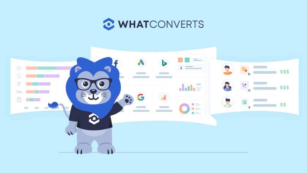 Meet Wyatt, The WhatConverts Lion graphic