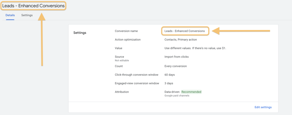 Screenshot of the custom conversion action you created is now in Google Ads. You can use this custom conversion as your primary goal in Google Ads.