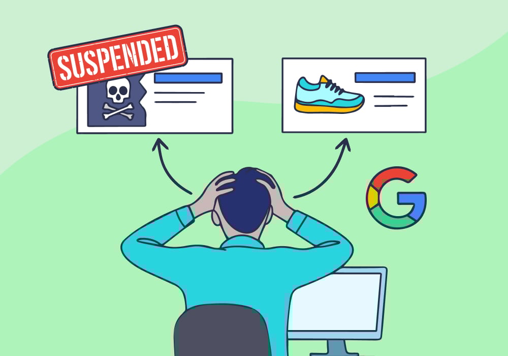 Illustration showing concepts related to What to Do If Your Google Ads Get Suspended