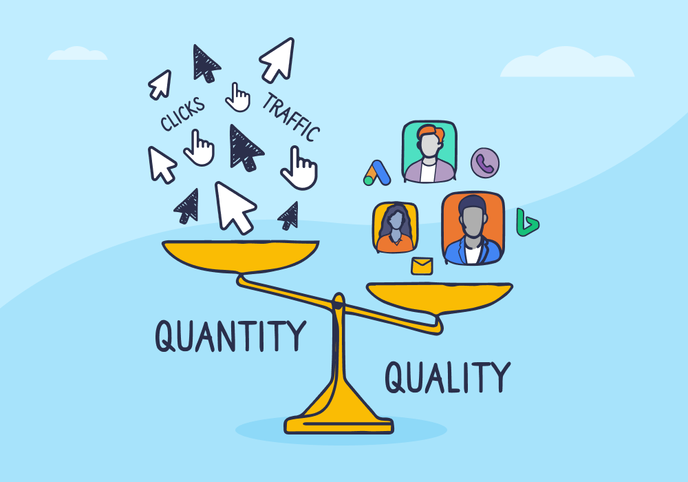 Illustration showing concepts related to Lead Generation Tactics for Quality-Focused Marketers