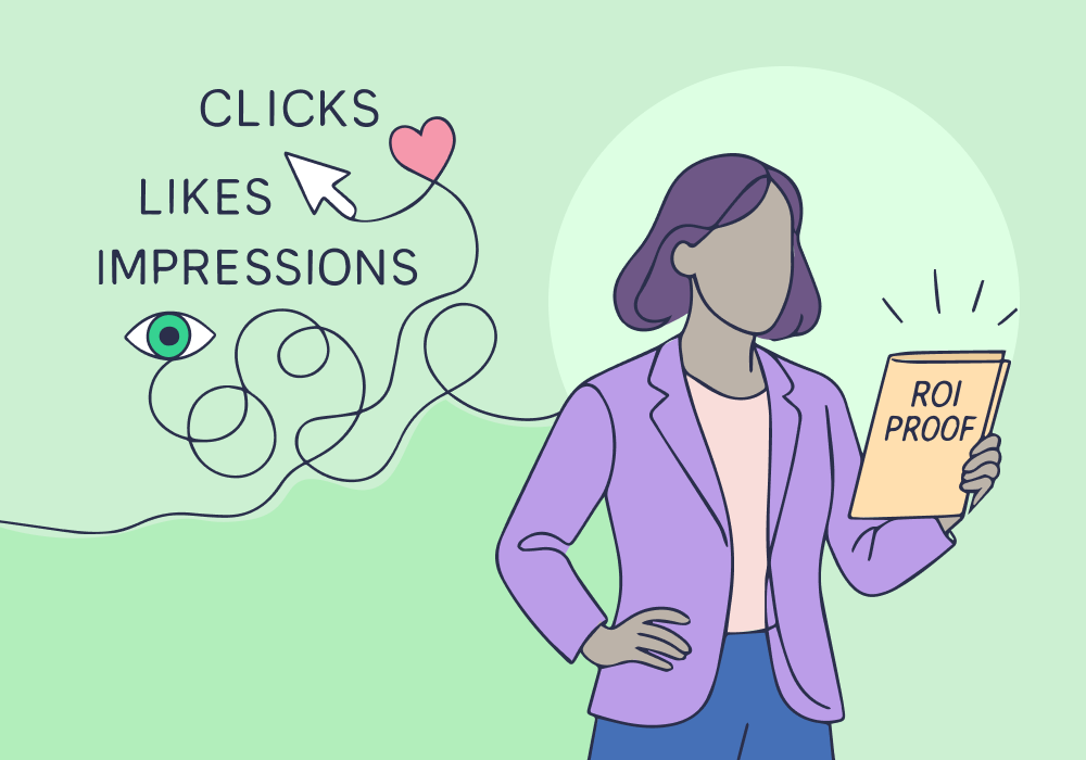 Illustration showing concepts related to Half of Marketers Predict Proving ROI Will Be a Struggle in 2026