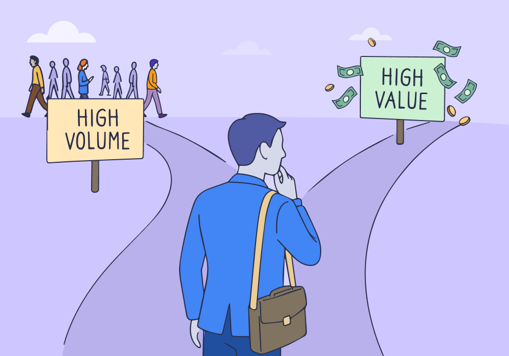 Illustration showing concepts related to Why Top PPC Experts Are Abandoning Lead Volume Metrics
