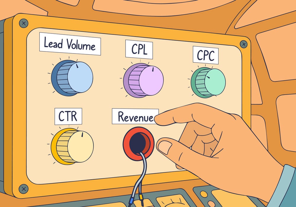 Illustration showing concepts related to Why Your Ad Platform Can’t Optimize for Revenue