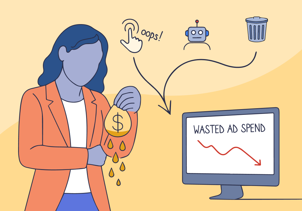 Illustration showing concepts related to Why You're Spending a Fortune on Junk Clicks (and How to Fix It)