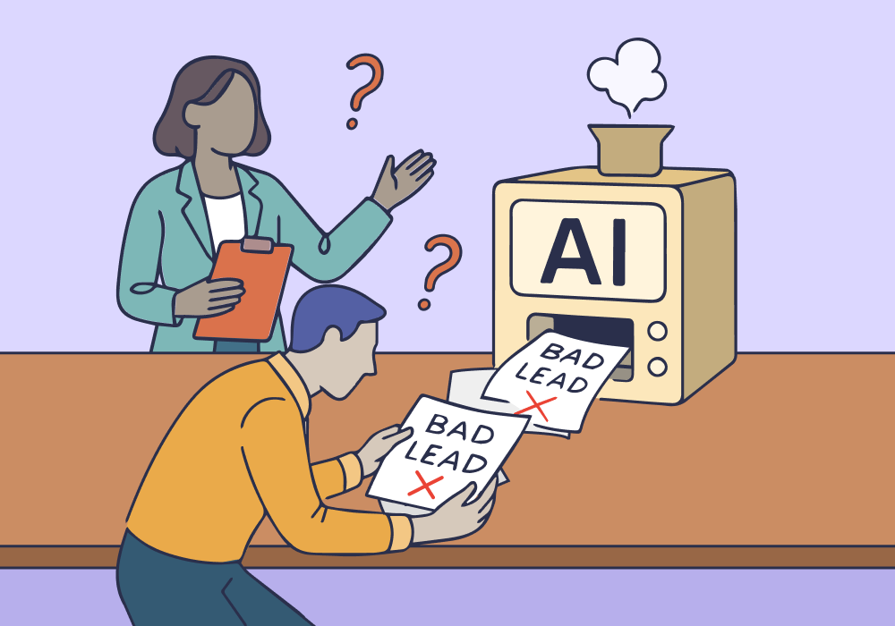 Illustration showing concepts related to Marketers Are Adopting AI Faster Than Data Can Keep Up