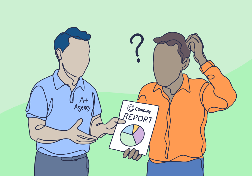 Illustration showing concepts related to When Your Reports Look Like Someone Else's Product