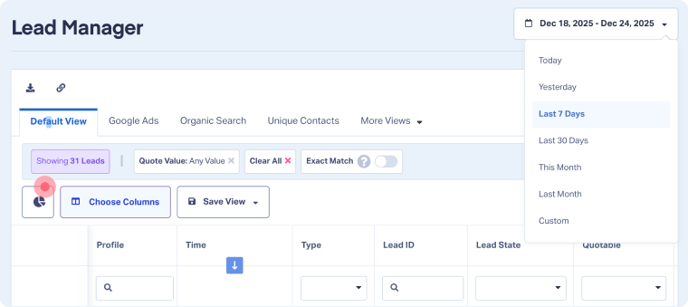 1-Filter Leads in the Lead Manager