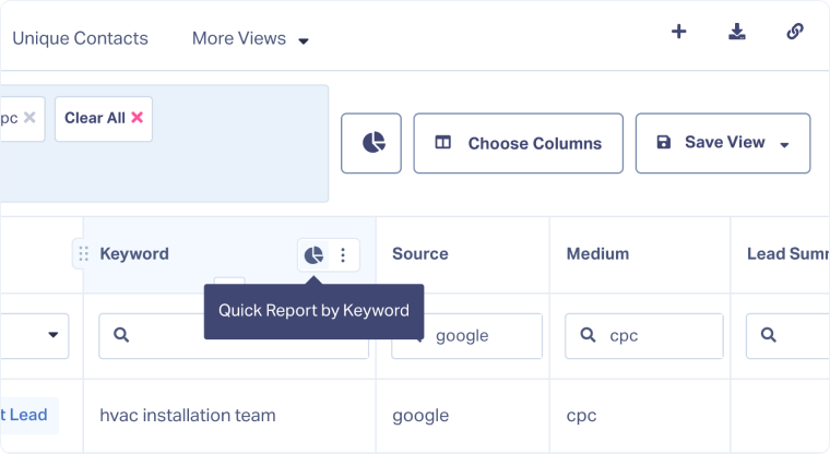 Generate a Quick Report From the Lead Manager