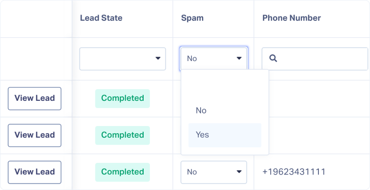 1-Mark a Lead as Spam from the Lead Manager