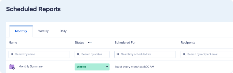 Manage Scheduled Reports