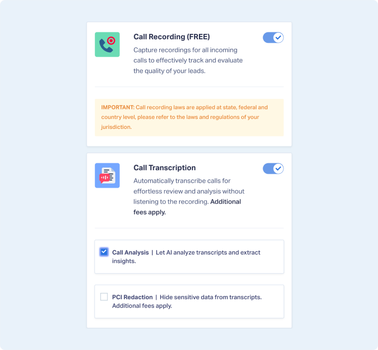 2-Enable Lead Analysis for Calls