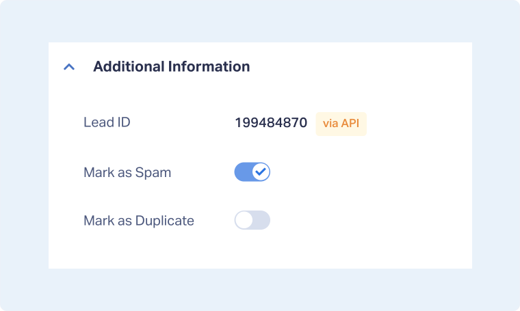 2-Mark a Lead as Spam from the Lead Details Page
