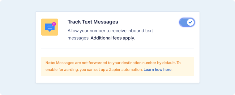 Allow Your Numbers to Receive Inbound Text Messages