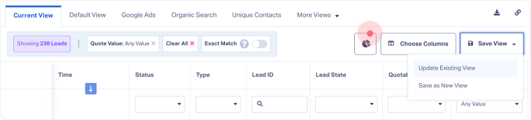 Update a New Lead Manager View