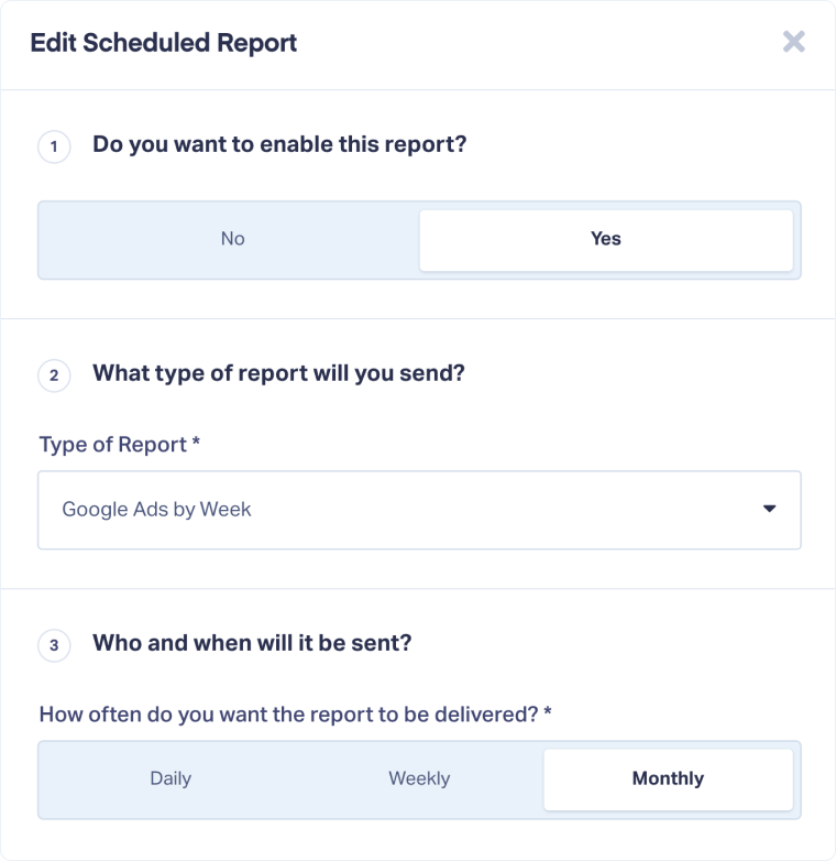 Manage Scheduled Reports