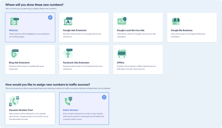 Add a Static Phone Number to Track Calls to Your Website
