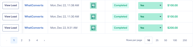 Change the Lead Manager Rows Per Page