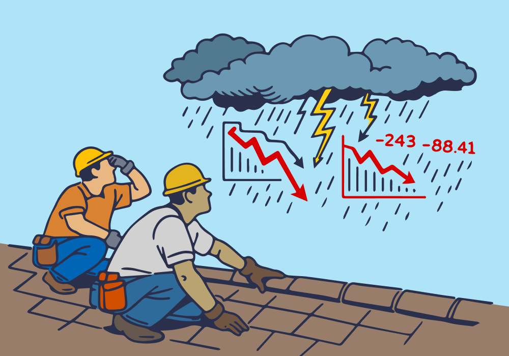 Illustration showing concepts related to How Roofers Can Come Out Ahead in 2026's Uncertain Economy