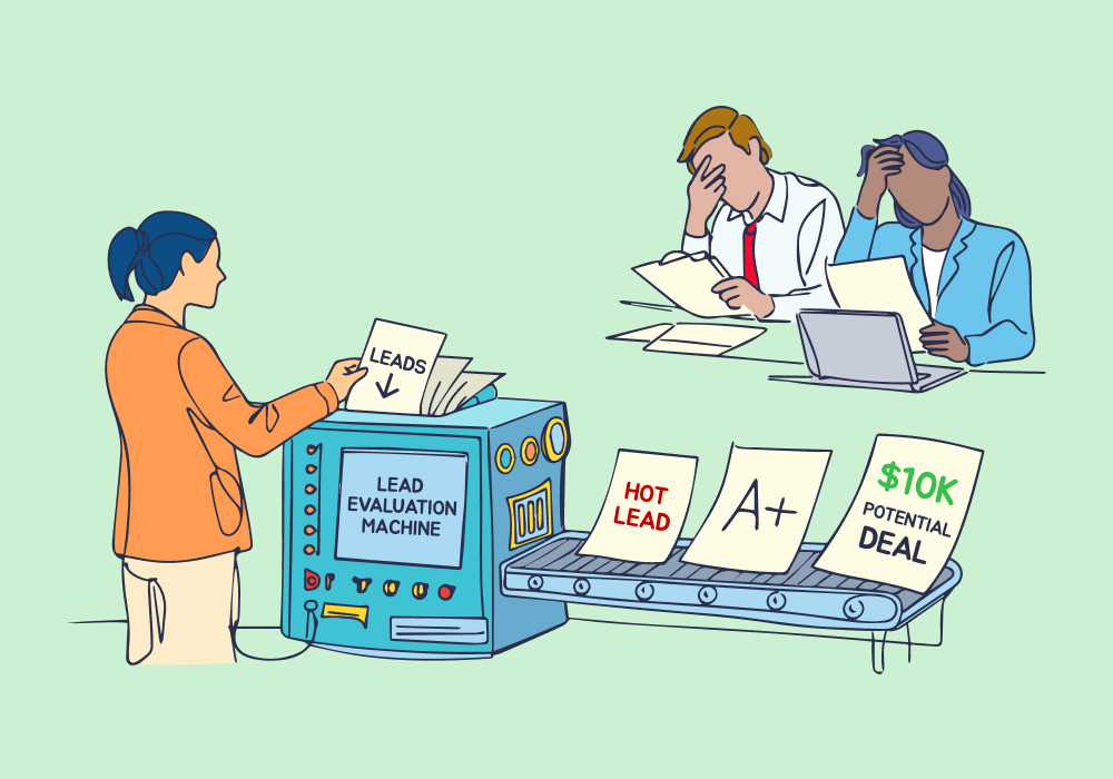 Illustration showing concepts related to Only 13% of Marketers Use AI for Lead Scoring: What the Other 87% Are Losing Out On