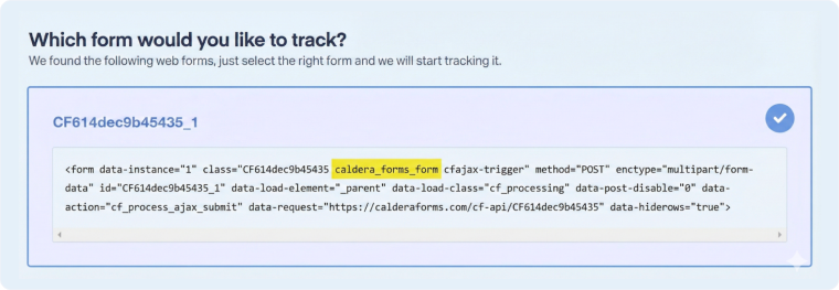 Track Caldera Web Forms