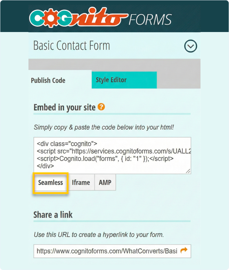 Track Cognito Web Forms