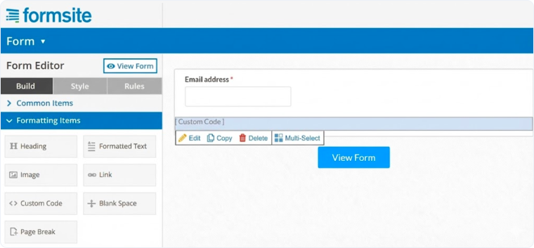 Track Formsite Web Forms