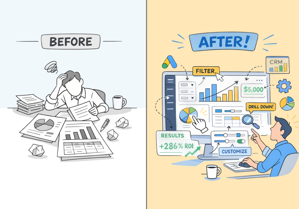 Illustration showing concepts related to What “Interactive Reporting” Actually Means—and Why It Changes Client Conversations
