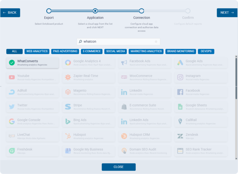 Integrate Octoboard with WhatConverts