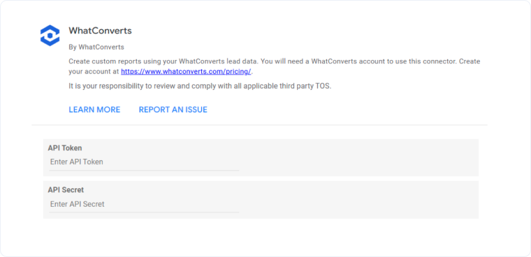 Connect WhatConverts to Google Looker Studio