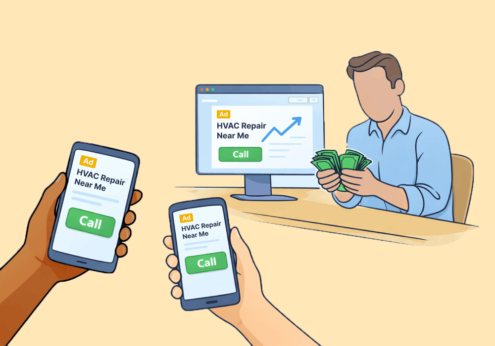 Illustration showing concepts related to How to Make Click-to-Call Ads Work for Your Business