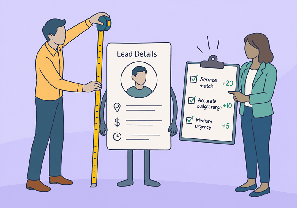 Illustration showing concepts related to How to Measure Lead Quality [+ Scoring Checklist]