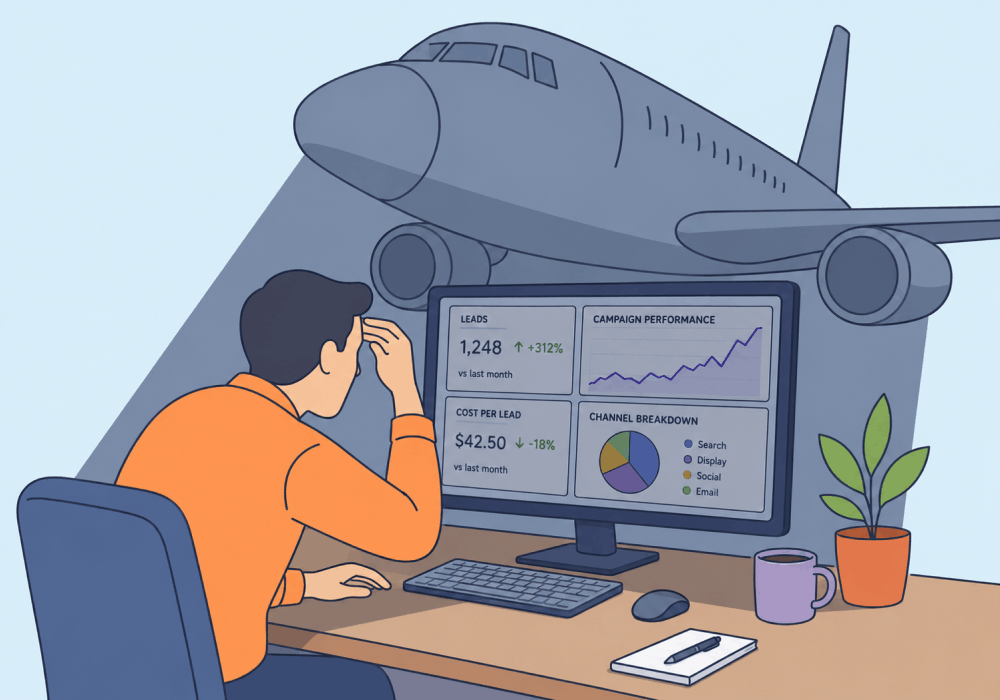 Illustration showing concepts related to Manufacturing Marketers: Don't Look Now, but There's a Spaceship in Your PPC Data