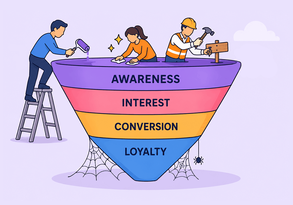 Illustration showing concepts related to Are Your Campaigns Optimized for the Wrong Part of the Funnel?