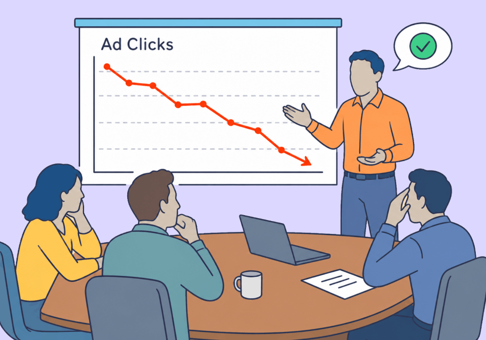 Illustration showing concepts related to How to Prove a Click Drop Is Good News
