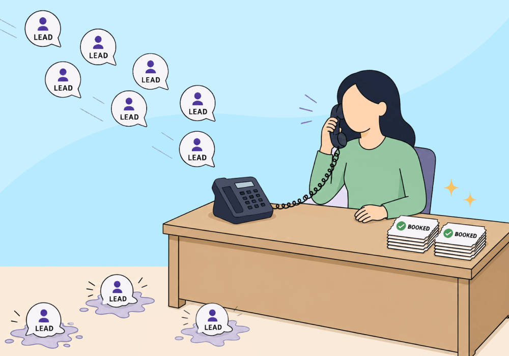Illustration showing concepts related to Your Client's Receptionist Is the Highest-Leverage Person in Your Marketing