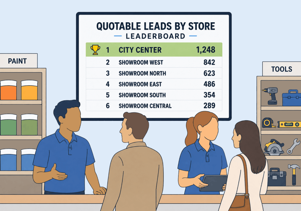 Illustration showing concepts related to Drive Lead Gen by Gamifying Lead Handling for Store Teams