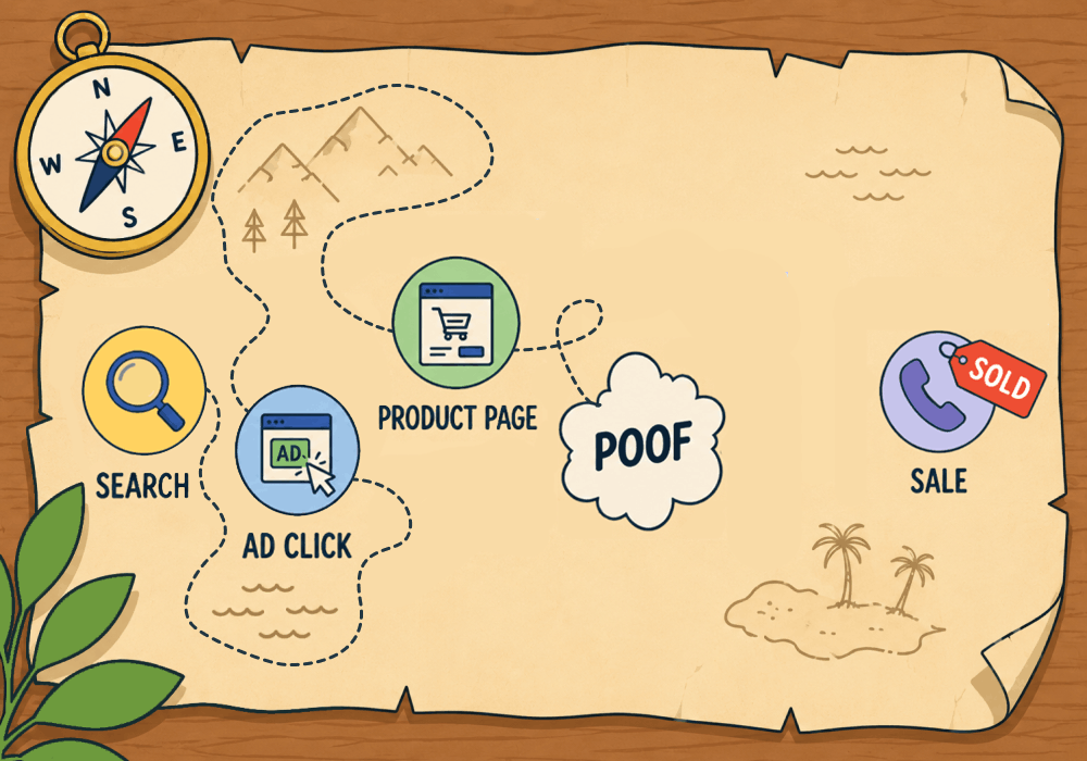 Illustration showing concepts related to How to: Track a Sale That Jumps from E-com to Phone