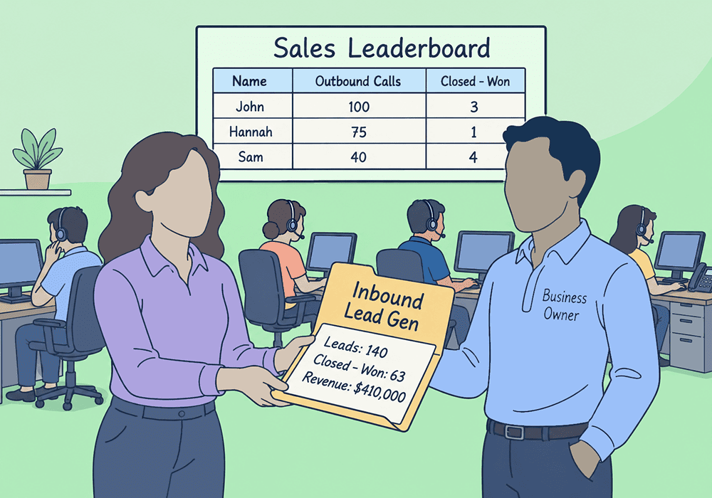 Illustration showing concepts related to Is It Time for Your Client to Eliminate Their Outbound Sales Team?