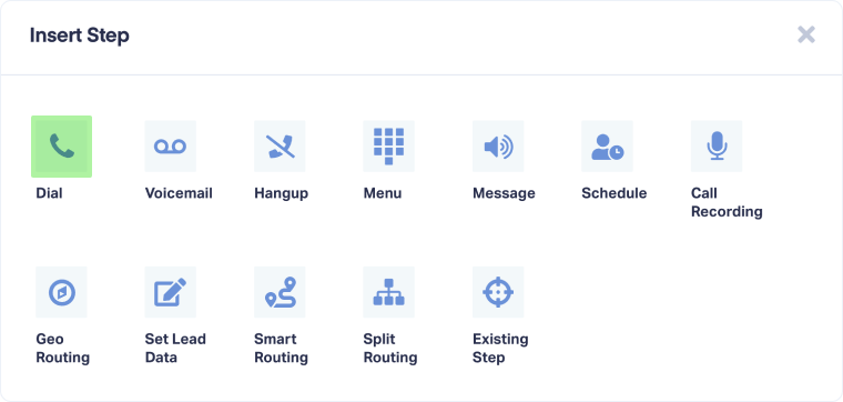 Configuring a Dial Step in a Call Flow List