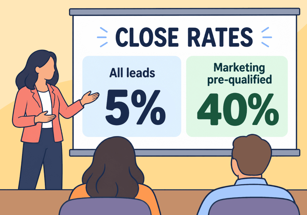Illustration showing concepts related to How (and Why) to Help Your Client Up Their Sales Game