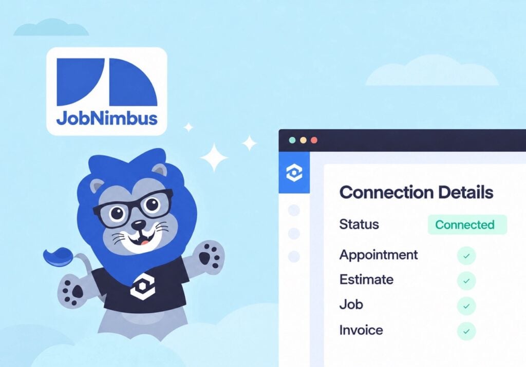 Illustration showing concepts related to The JobNimbus Integration Now Tracks Appointments, Estimates, Jobs, and Revenue