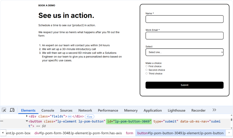 Track Unbounce Web Forms