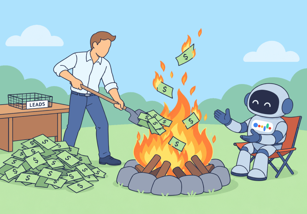 Illustration showing concepts related to Stop Paying Google's Bills with Bad PPC Clicks